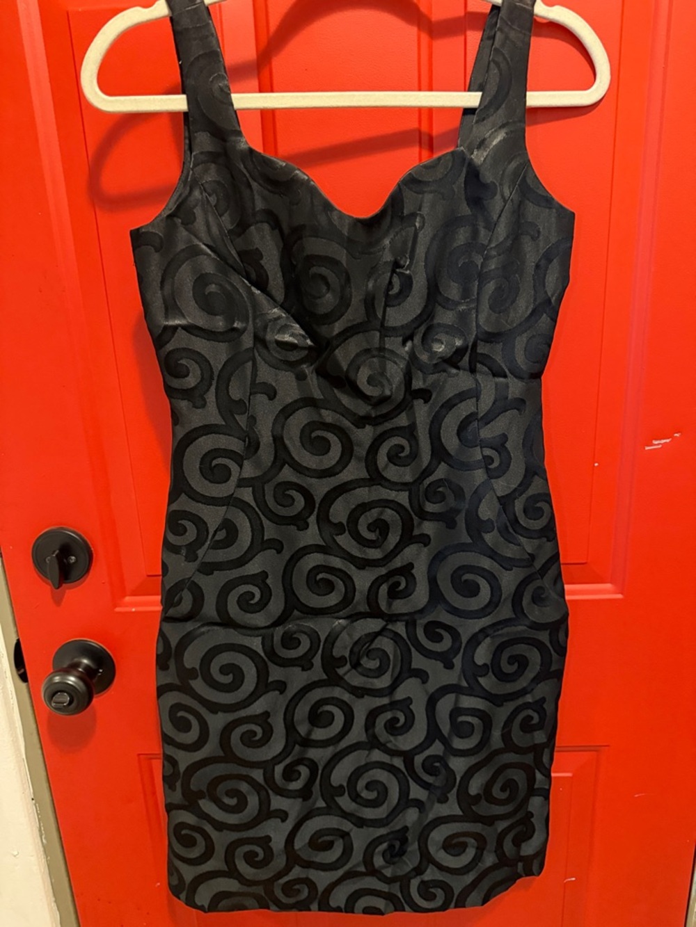 Black Swirl Pattern Sheath Dress